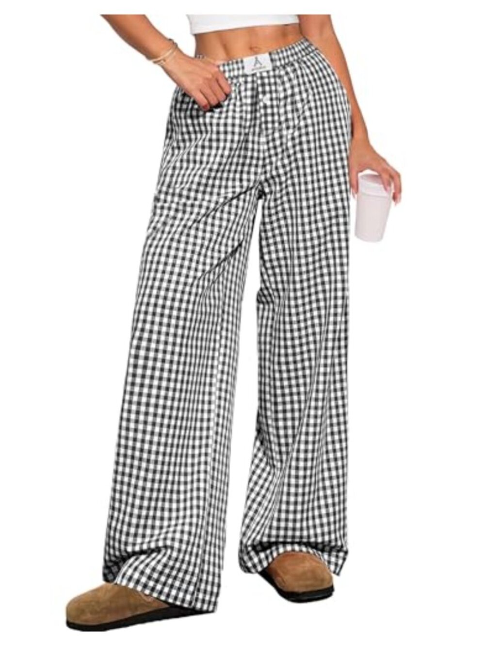 Gingham Striped Boxer Pants 100% Rayon Lounge Sleep Bottoms